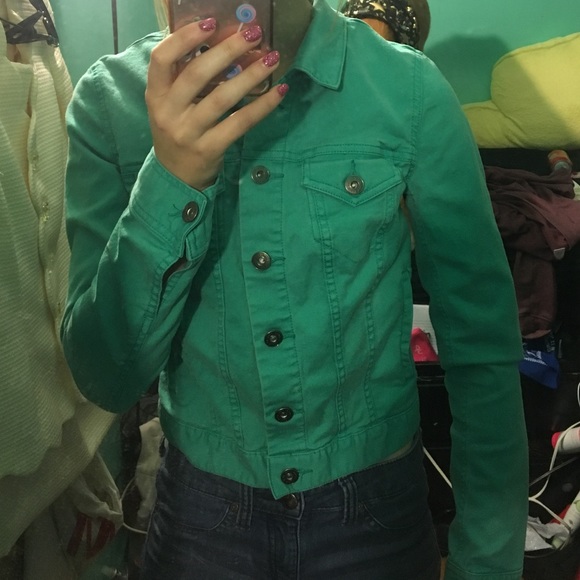 VINCE CAMUTO Green Denim Jacket!! - Picture 1 of 2